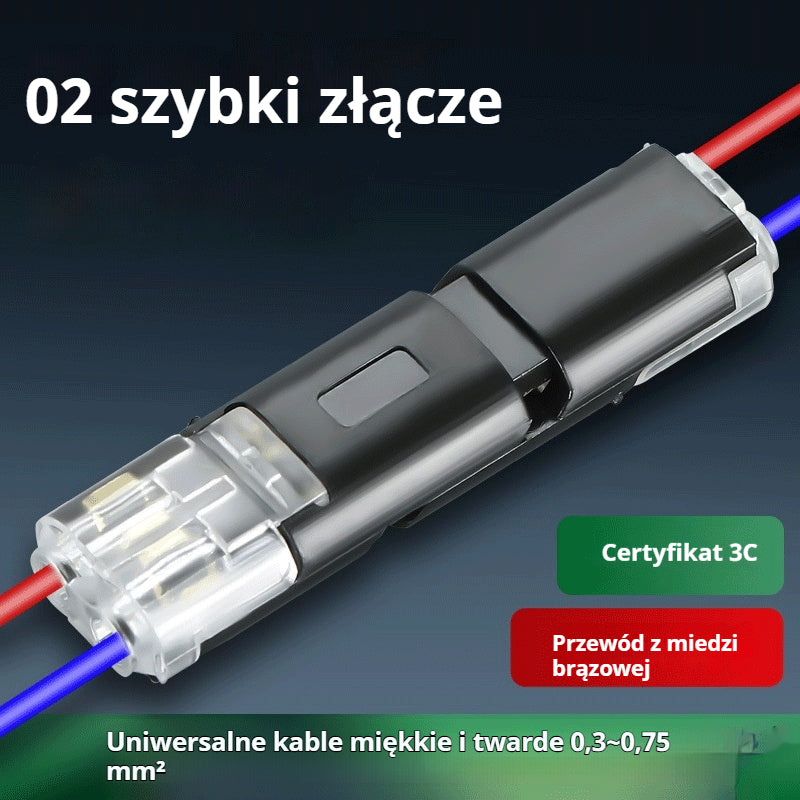 🏆 Konektor wtykowy z dwoma kablami z zatrzaskiem blokującym