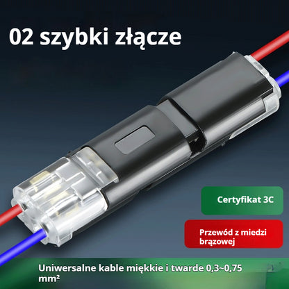 🏆 Konektor wtykowy z dwoma kablami z zatrzaskiem blokującym