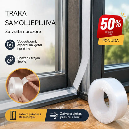 🚪【5M】 PVC brtvena traka za donja vrata – otporna na prašinu i propuh