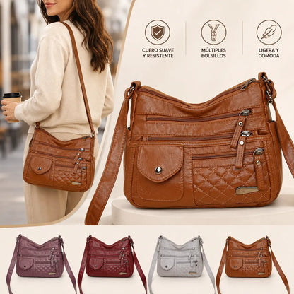 🔥Último día⏰50% de descuento👜Bolso de cuero suave de gran capacidad y múltiples capas para mujer