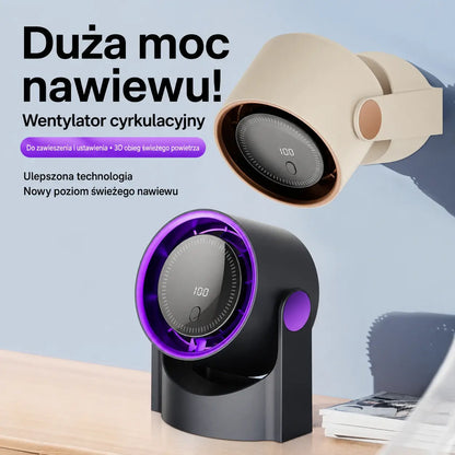 🧊🍃 Nowy bezłopatkowy wentylator turbinowy na biurko (możliwość montażu na ścianie)
