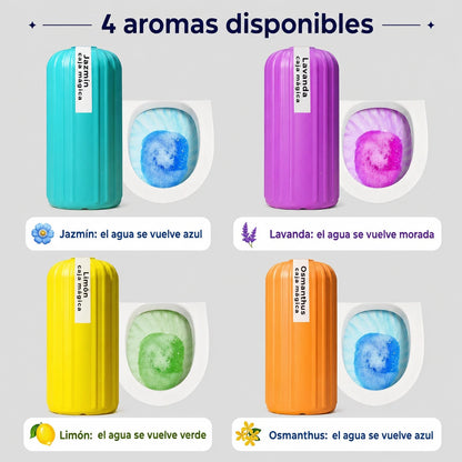 ✨💥 4 unidades por 28€ 🚽 Botella desodorante eficaz para inodoro 😃 Protege la salud de toda la familia.