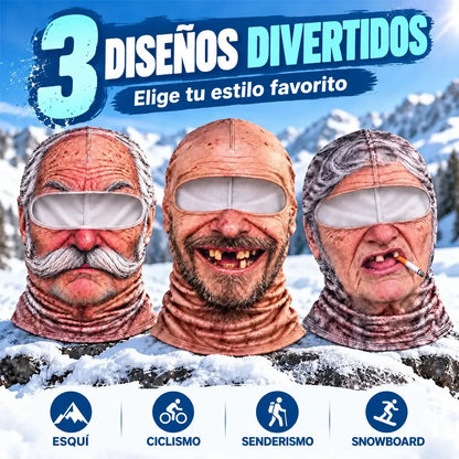 🔥😎 Máscara facial 3D divertida y cálida para deportes de invierno al aire libre