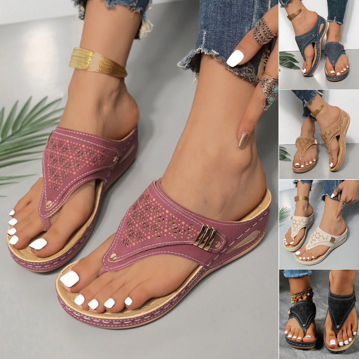 😍🔥 [35-43] Pantuflas de verano antideslizantes y cómodas para mujer 2026. Se adaptan a tus pies de forma elegante y confortable.
