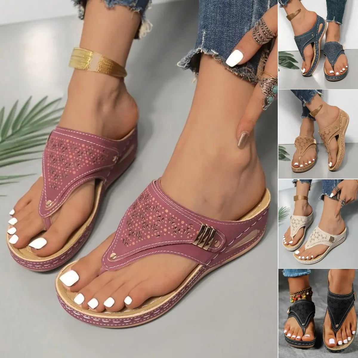 😍🔥 [35-43] Pantuflas de verano antideslizantes y cómodas para mujer 2026. Se adaptan a tus pies de forma elegante y confortable.