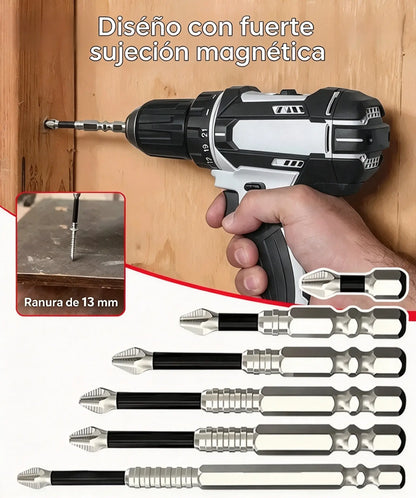 🧰⚒️ 【Juego de 9 puntas de destornillador antideslizantes K5 [25-150L]】Puntas Phillips antideslizantes, magnéticas, ultrarresistentes y de alta dureza para taladros eléctricos.