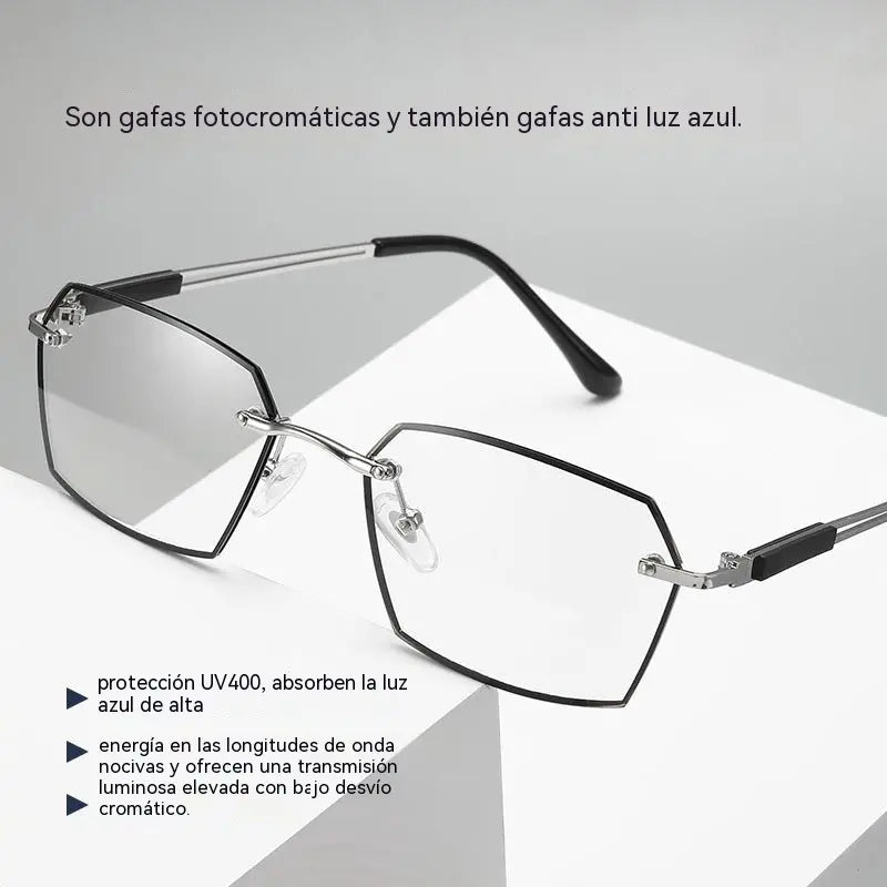 ✨🕶Gafas de lectura/sin graduación, sin montura, fotocromáticas y con filtro de luz azul