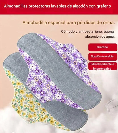 🔥🌈【5 piezas】Almohadilla antibacteriana de algodón y grafeno lavable