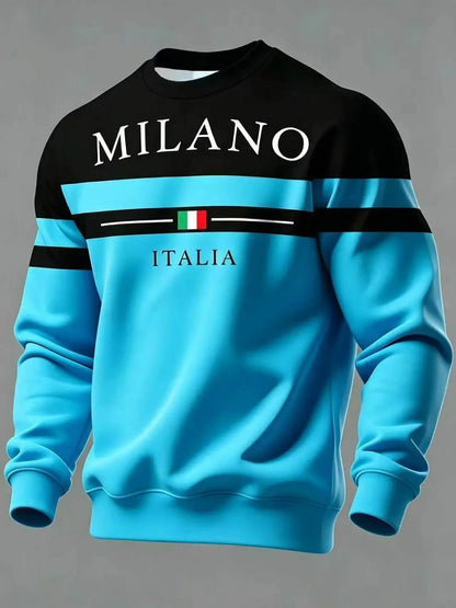 ✨🌟👕【S-6XL】Sudaderas para hombre con estampado Milano Italia