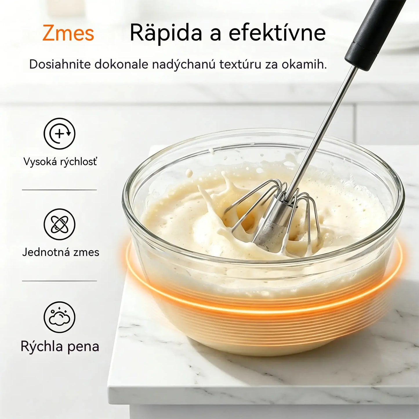 22 € [2-dielna sada] Poloautomatický šľahač vajec z nehrdzavejúcej ocele