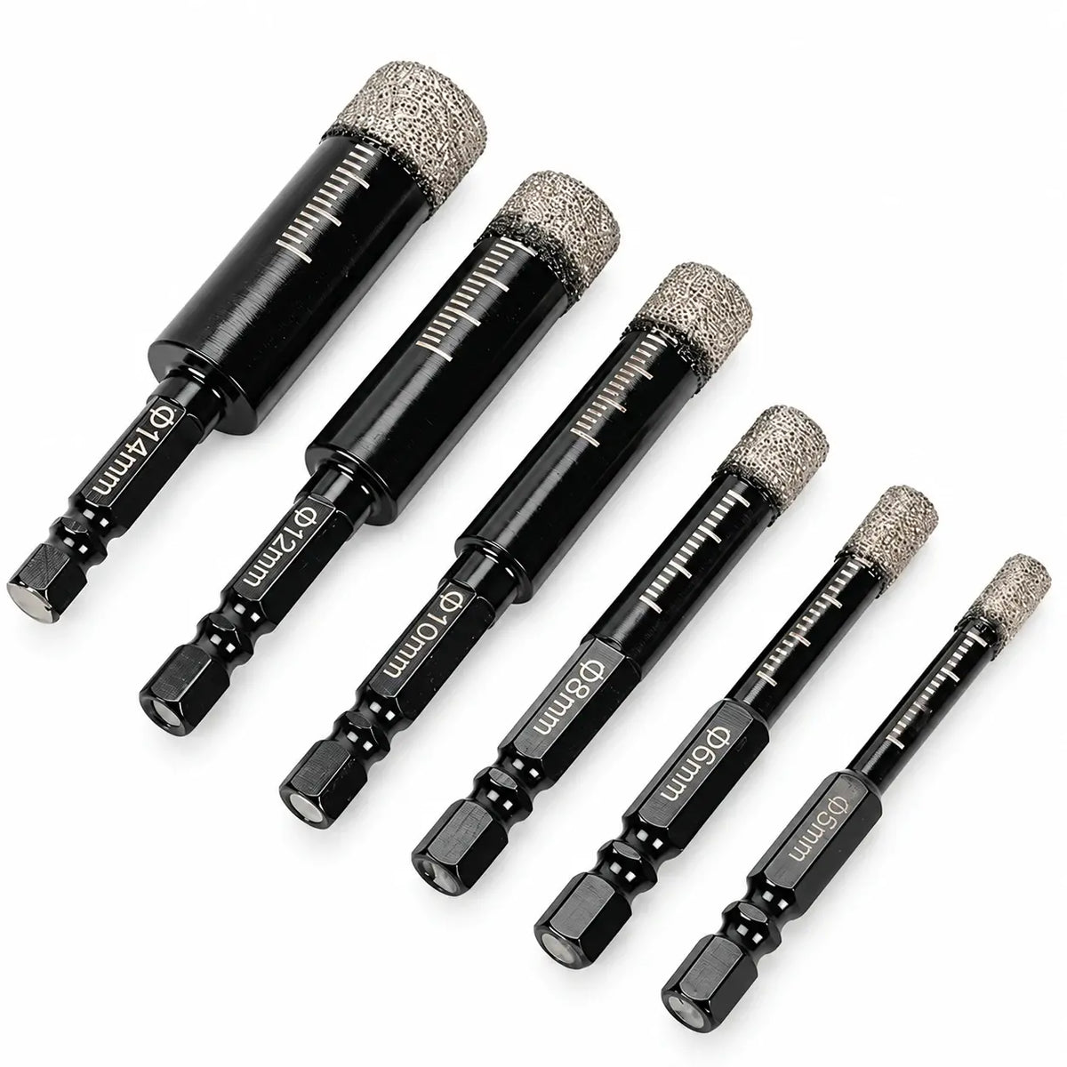 🔩【Juego de 6 piezas】Brocas diamantadas huecas para azulejos y cerámica – Perforación precisa【6/8/10/12/14/16 mm】