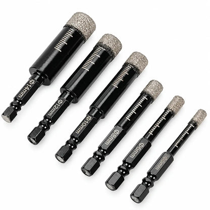 🔩【Juego de 6 piezas】Brocas diamantadas huecas para azulejos y cerámica – Perforación precisa【6/8/10/12/14/16 mm】