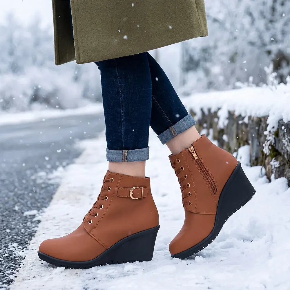 【35-42】👢 Botines de invierno para mujer con cuña – una opción elegante y estable para los días fríos