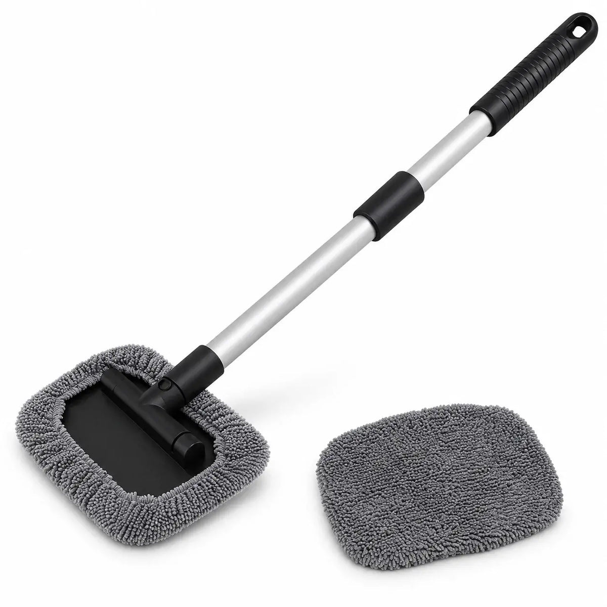 Limpiador extensible para parabrisas y ventanas, con cabezal pivotante de 180° y 2 fundas de microfibra