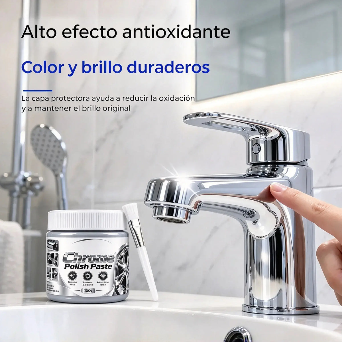 🔥3 artículos por 32 euros🛡️Pasta para pulir y restaurar cromo (incluye cepillo)