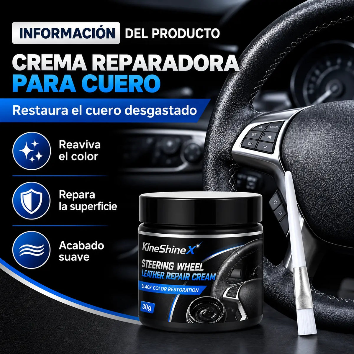 【Compra uno y llévate otro gratis】🚗✨Crema para volantes de cuero: repara, nutre y prolonga la vida útil.