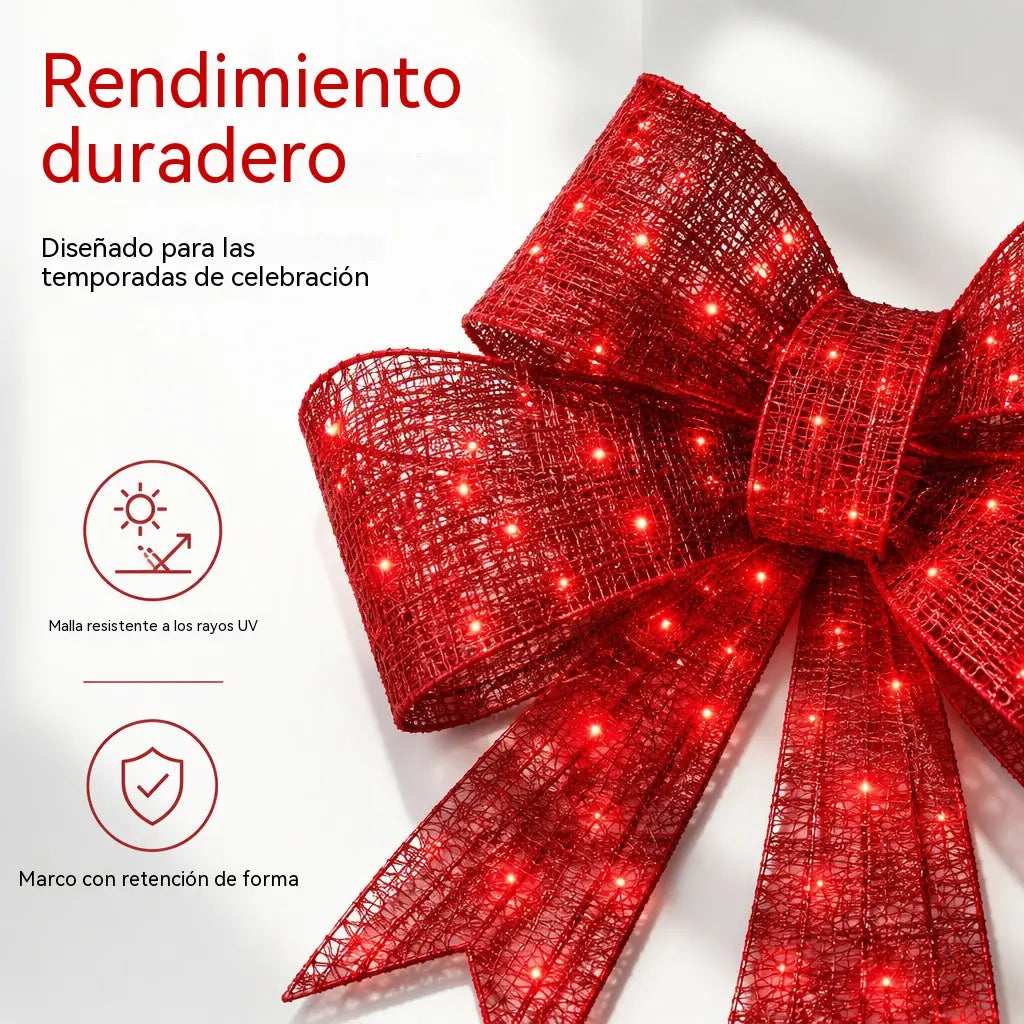 📢📢 ¡Oferta a mitad de precio! ✨【61cm*43cm*6cm】Lazo navideño extragrande para exteriores, impermeable, con luz incorporada