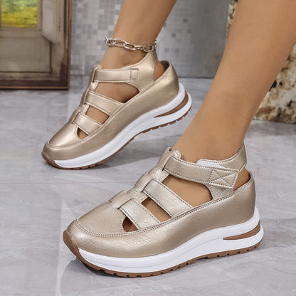 🏆【🔥Vânzare la cald】👡【35-43】2025 sandals casual cu pincul rotund înălțat, respirabil, cu fundul gros 