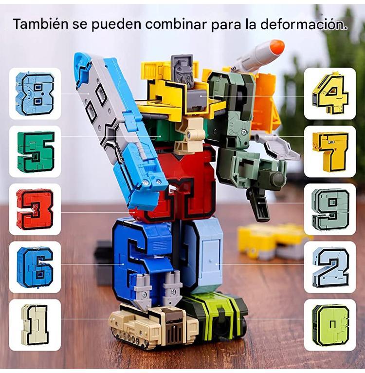 🤖🧩Robot de juguete deformable y transformador de números para niños🧩