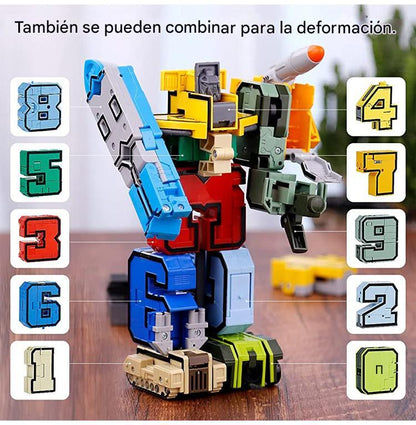 🤖🧩Robot de juguete deformable y transformador de números para niños🧩