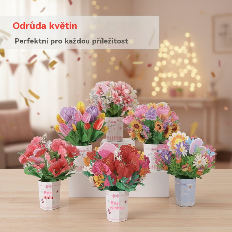 🌼【Kupte 1, získejte 1 zdarma】3D vyskakovací kytice s blahopřáním