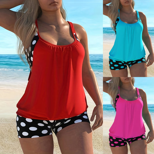 🏖️🩱👙【S-5XL】Módne dámske dvojdielne plavky s bodkovanou potlačou z roku 2025, veľké rozmery, mäkké, pohodlné, priedušné a rýchloschnúce.