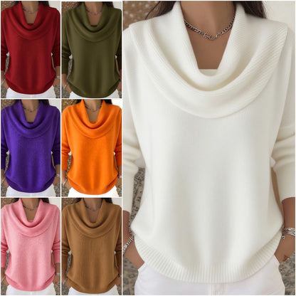 🔥【Tallas S-3XL】Suéter de manga larga de color liso, nuevo, otoño/invierno 2025