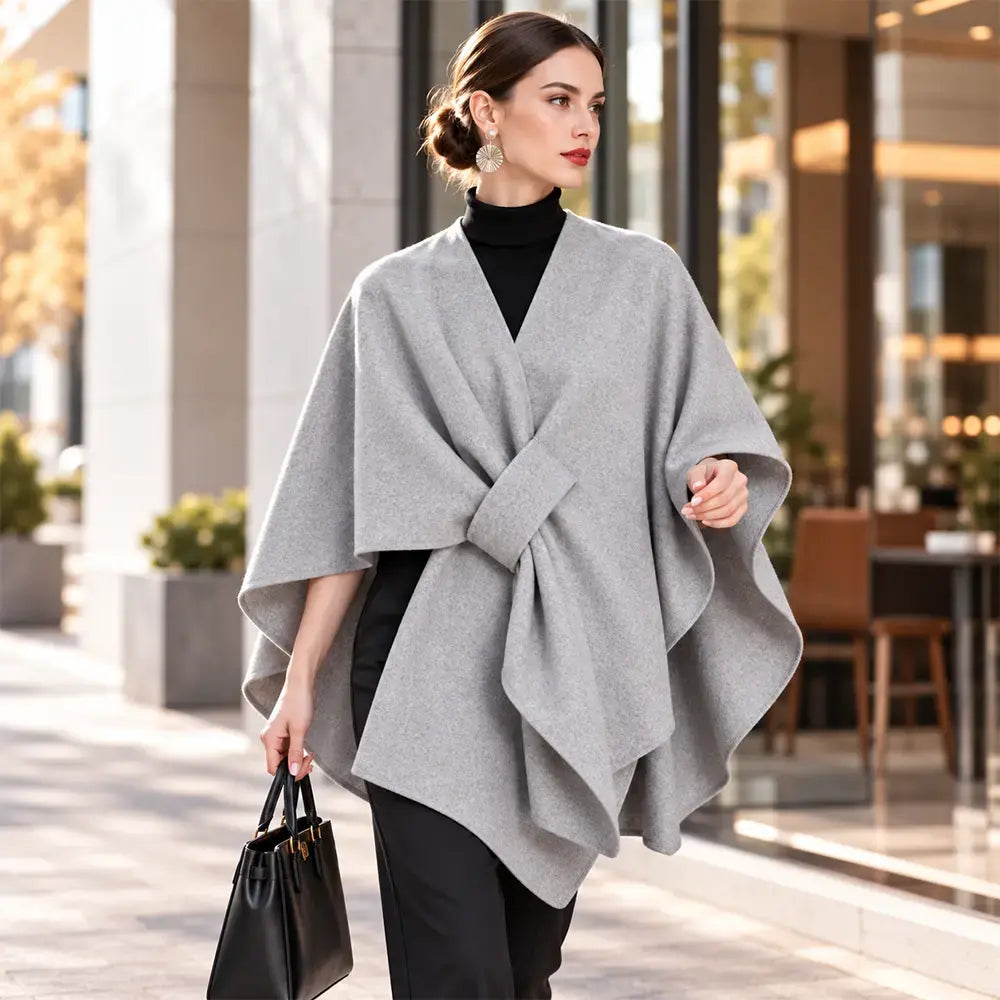 Nueva bufanda tipo chal multifuncional de mezcla de lana para otoño/invierno