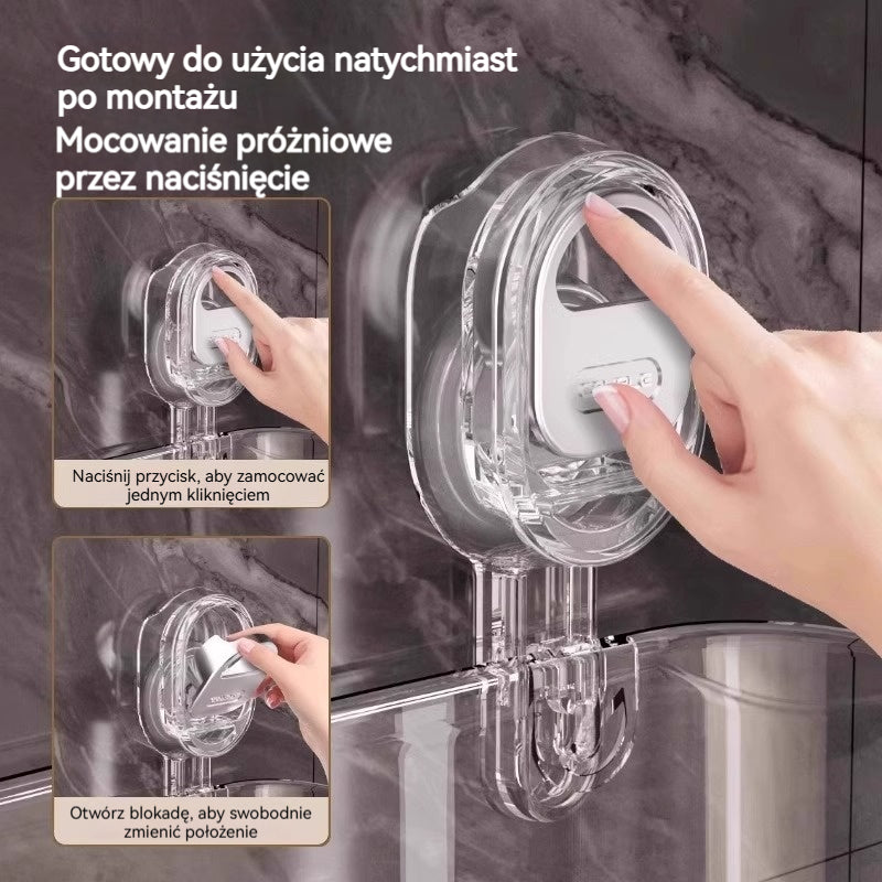 🧲 Półka na przyssawki bez wiercenia – duża pojemność, stabilna i z odpływem do łazienki i kuchni ✨
