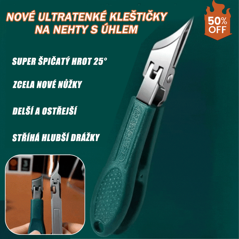 【Sada 3 kusů】✂️💅 Nové extra tenké zahnuté nůžky na nehty pro domácí manikúru