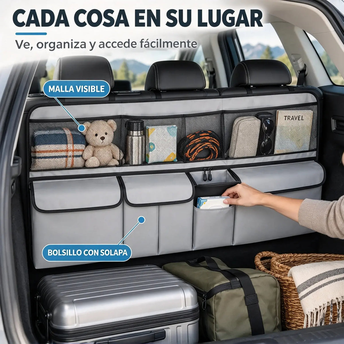 Oferta limitada: -49%🚗 Organizador colgante para el maletero – ¡Libera espacio en el suelo del maletero y mantén todo organizado! ✨📦