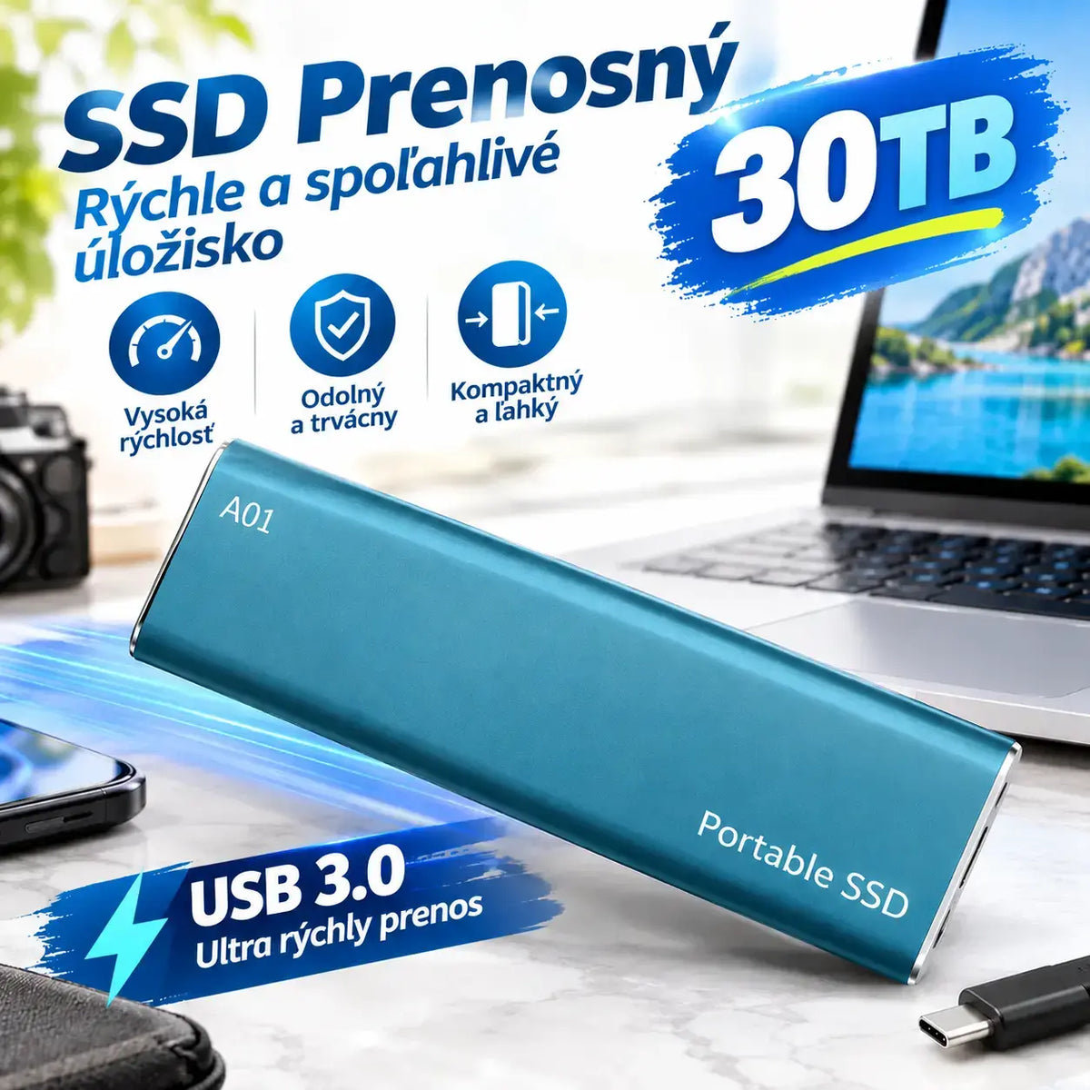 💾【30TB】Prenosné pevné disky s vysokou rýchlosťou prenosu