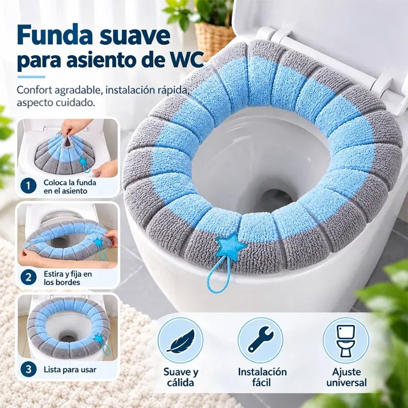 📢📢 4 piezas 28€ ⏰Linda funda tejida para asiento de inodoro con asa