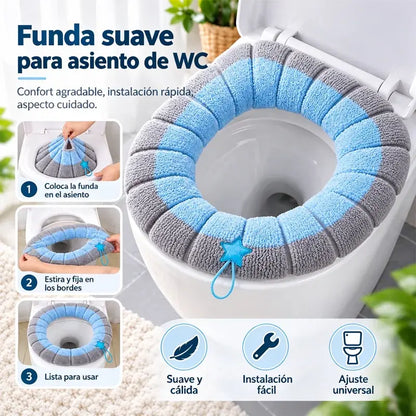 📢📢 4 piezas 28€ ⏰Linda funda tejida para asiento de inodoro con asa