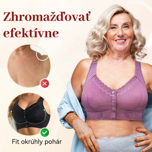 【🔥Pri kúpe 3 dostanete 3 zadarmo】💕🎁（40kg-165kg）Extra veľká priedušná bavlnená podprsenka s prednými gombíkmi