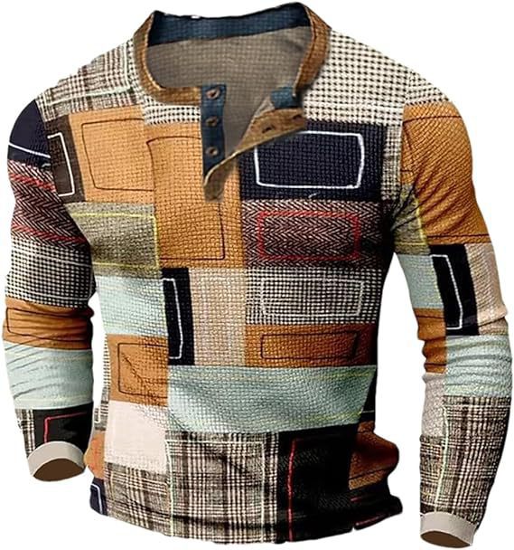 🌴🌈 [Venta por tiempo limitado] 👔 [S-4XL] Polo de manga larga con estampado para hombre