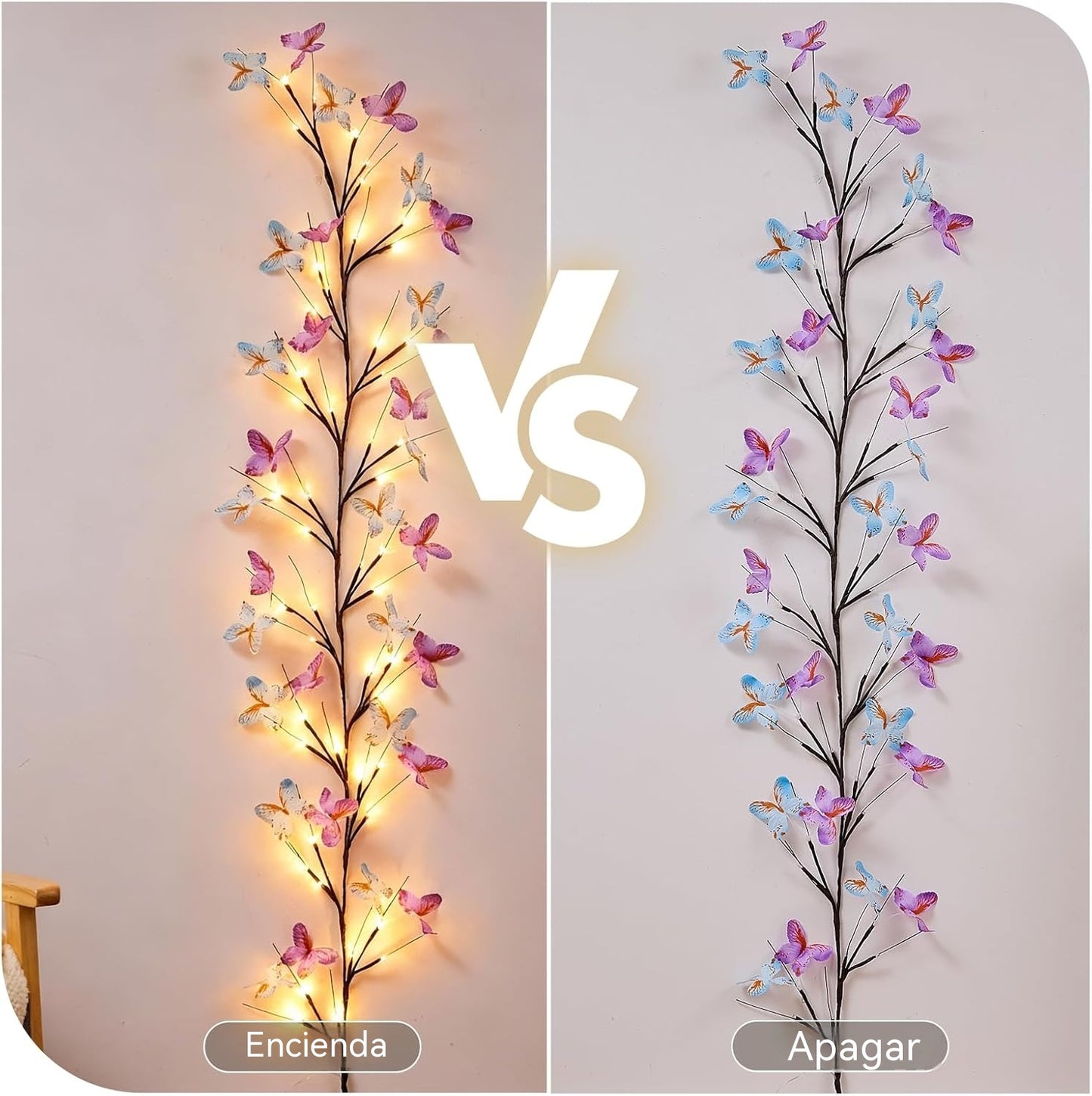 -50% OFF✨ Luces LED Flexibles en Forma de Enredadera con Mariposas – Decora tu Hogar con un Ambiente Mágico y Cálido 🦋💡