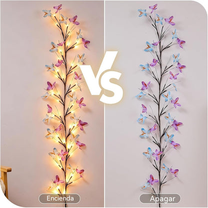 -50% OFF✨ Luces LED Flexibles en Forma de Enredadera con Mariposas – Decora tu Hogar con un Ambiente Mágico y Cálido 🦋💡