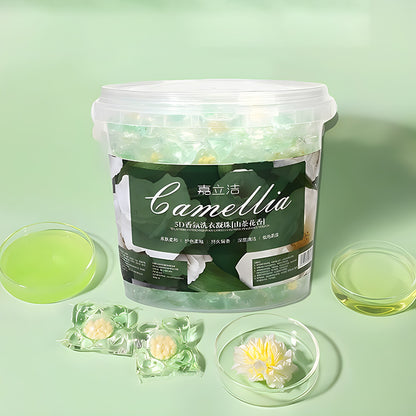 💦【Paquete de 100 cápsulas✨】Cápsulas de detergente para ropa Camellia 5 en 1 con fragancia de larga duración, ¡incluso más fragante que el perfume!
