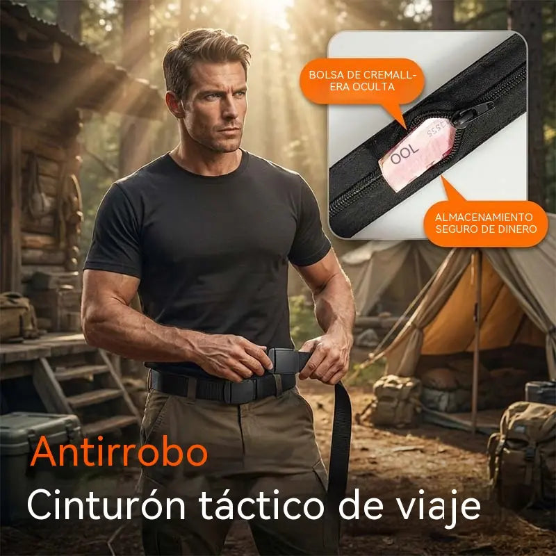 🔥【Compra 1 y llévate 1 gratis】🔥【Longitud： 130 cm】Cinturón de viaje táctico con bolsillo oculto para dinero