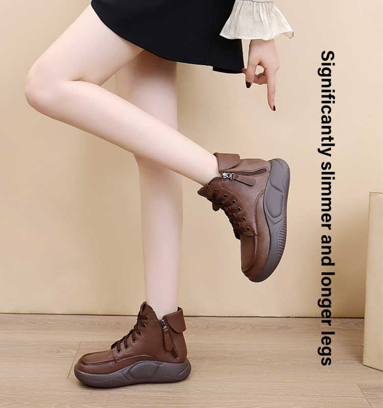 [30% popust] Novi športni in prosti škornji iz pravega usnja, martinki z debelim podplatom, udobni in neutrujajoči za noge