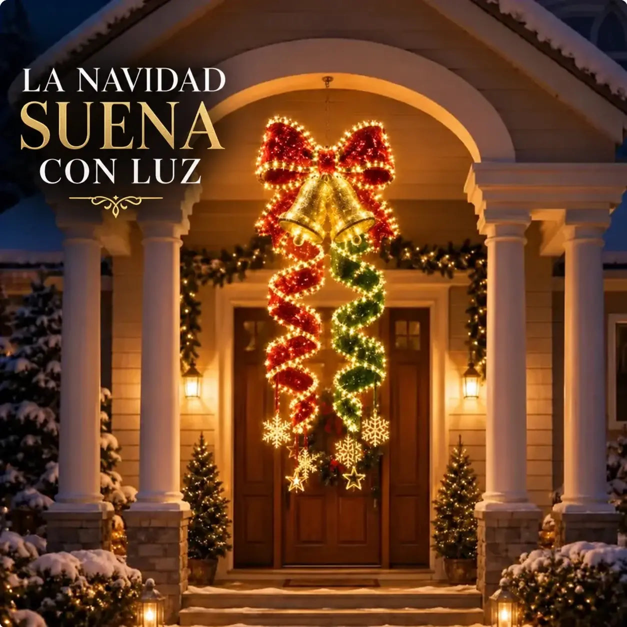 🎄 Decoraciones navideñas LED colgantes en espiral ✨