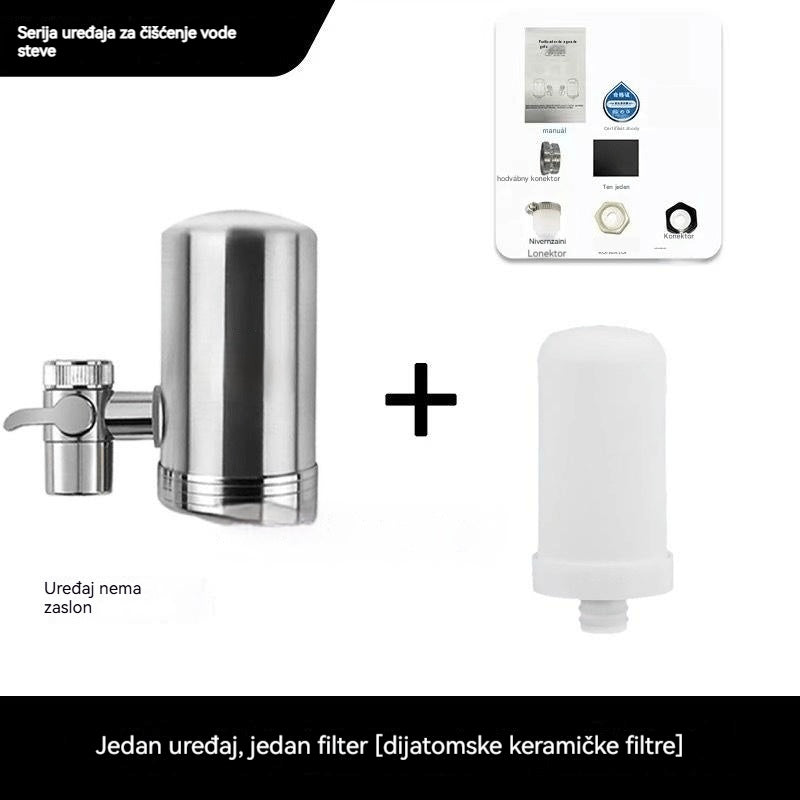 🔥【Popust 30 €】🏆Kućni filtar za vodu od nehrđajućeg čelika za slavinu, bez potrebe za instalacijom