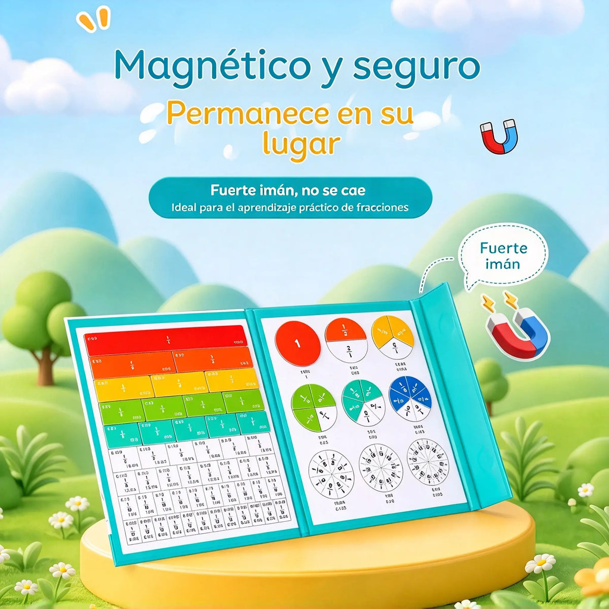 🧮 ¡Ahorra un 60%! 🎯 Libro de fracciones magnéticas: una herramienta matemática práctica, visual y reutilizable ✨