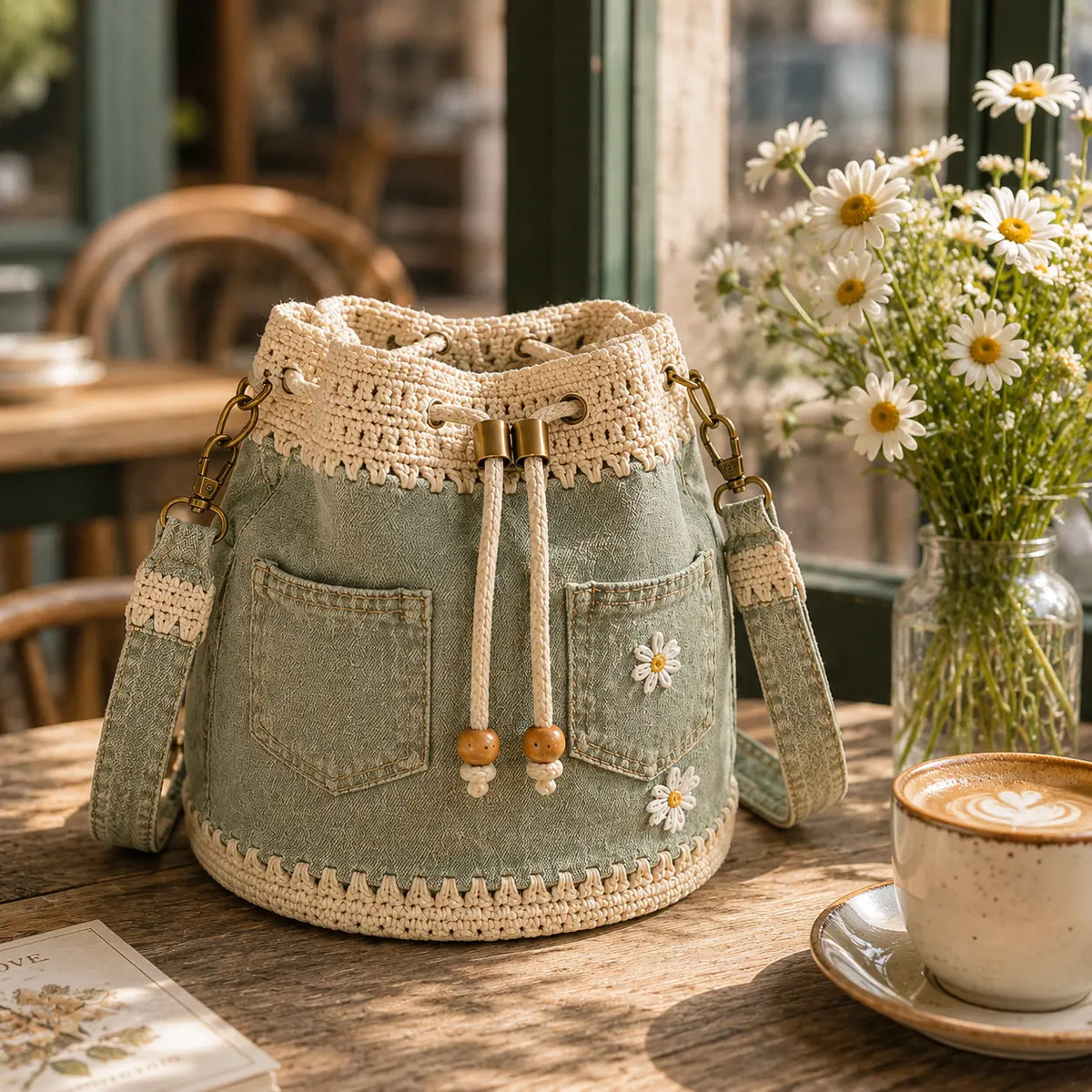 Bolso vaquero tejido de estilo bohemio que completa cualquier look ✨