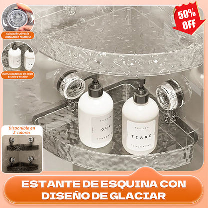 🔥¡Instalación SIN TALADROS!🔥 Estante de esquina con diseño de glaciar