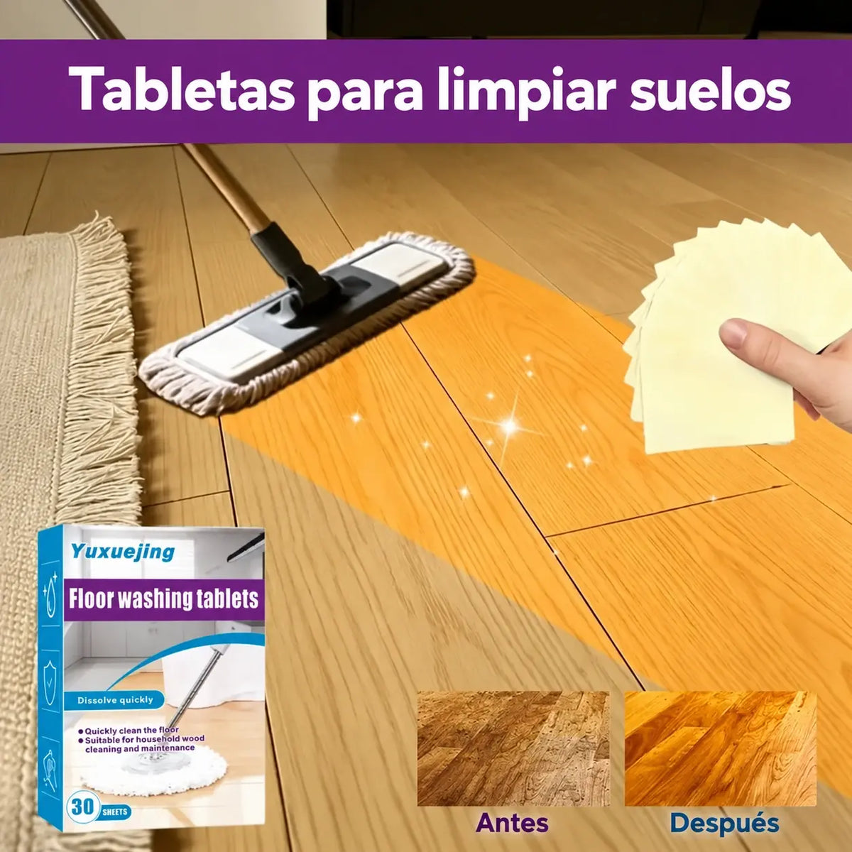 🧹 90 pastillas limpiadoras para suelos – eliminación eficaz de manchas y aroma fresco 🌿