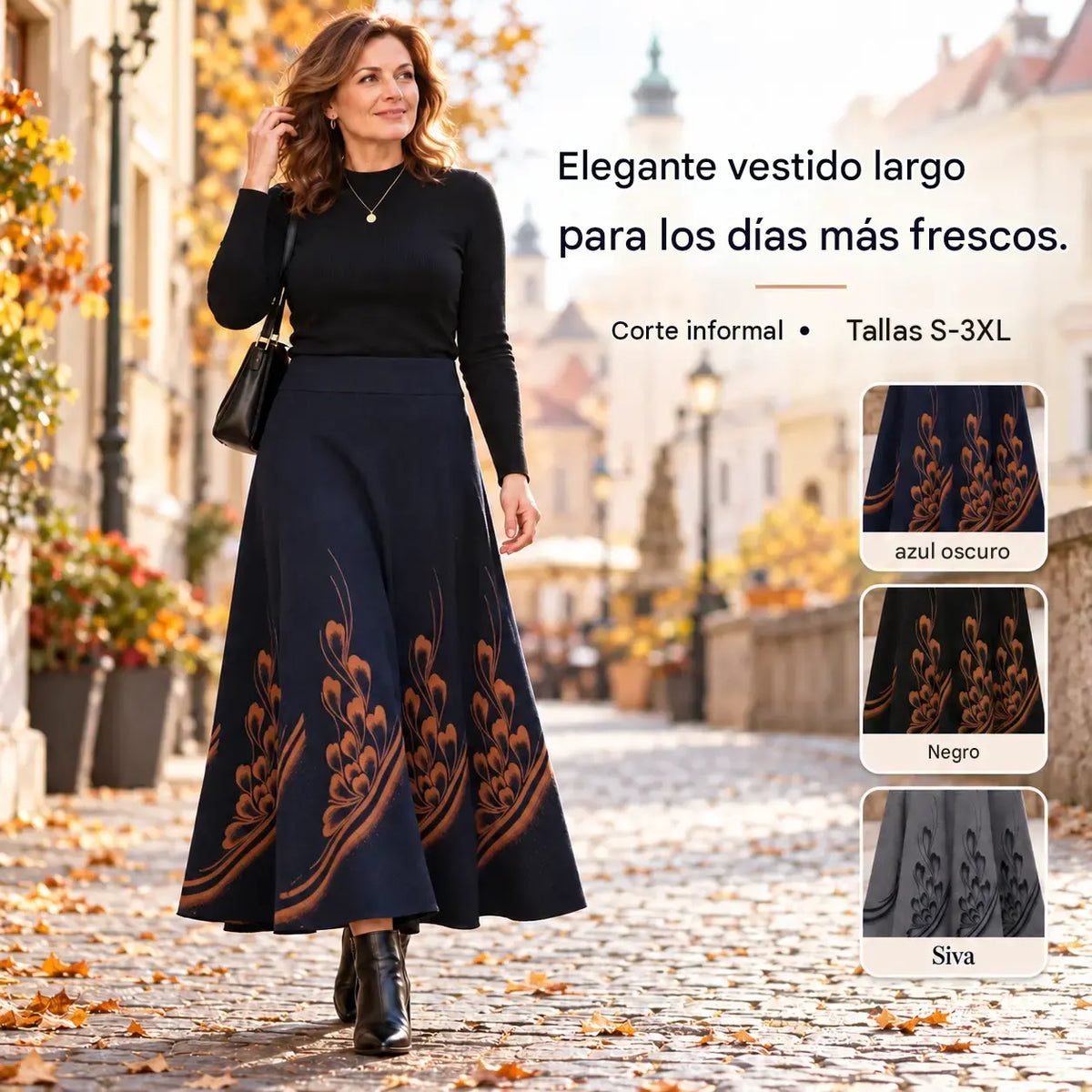 👗✨【 S–3XL】Falda de lana para mujer, ideal para otoño e invierno: cintura alta, corte en A y material cálido.