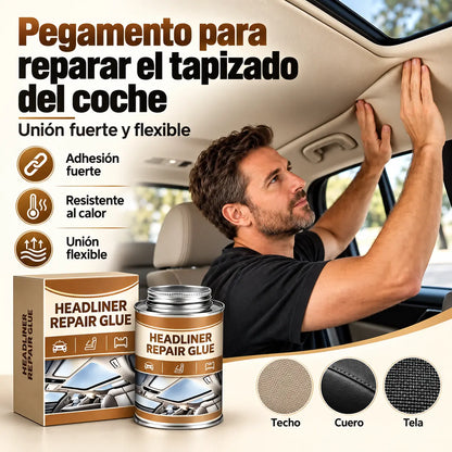 🚗Adhesivo reparador para desgarros en el tapizado del techo del vehículo (tela y cuero)
