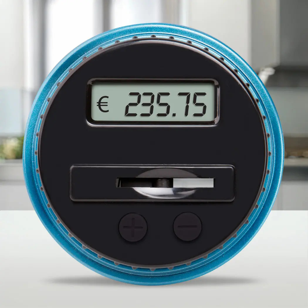 Hucha automática con contador de euros, de gran tamaño, para guardar monedas.